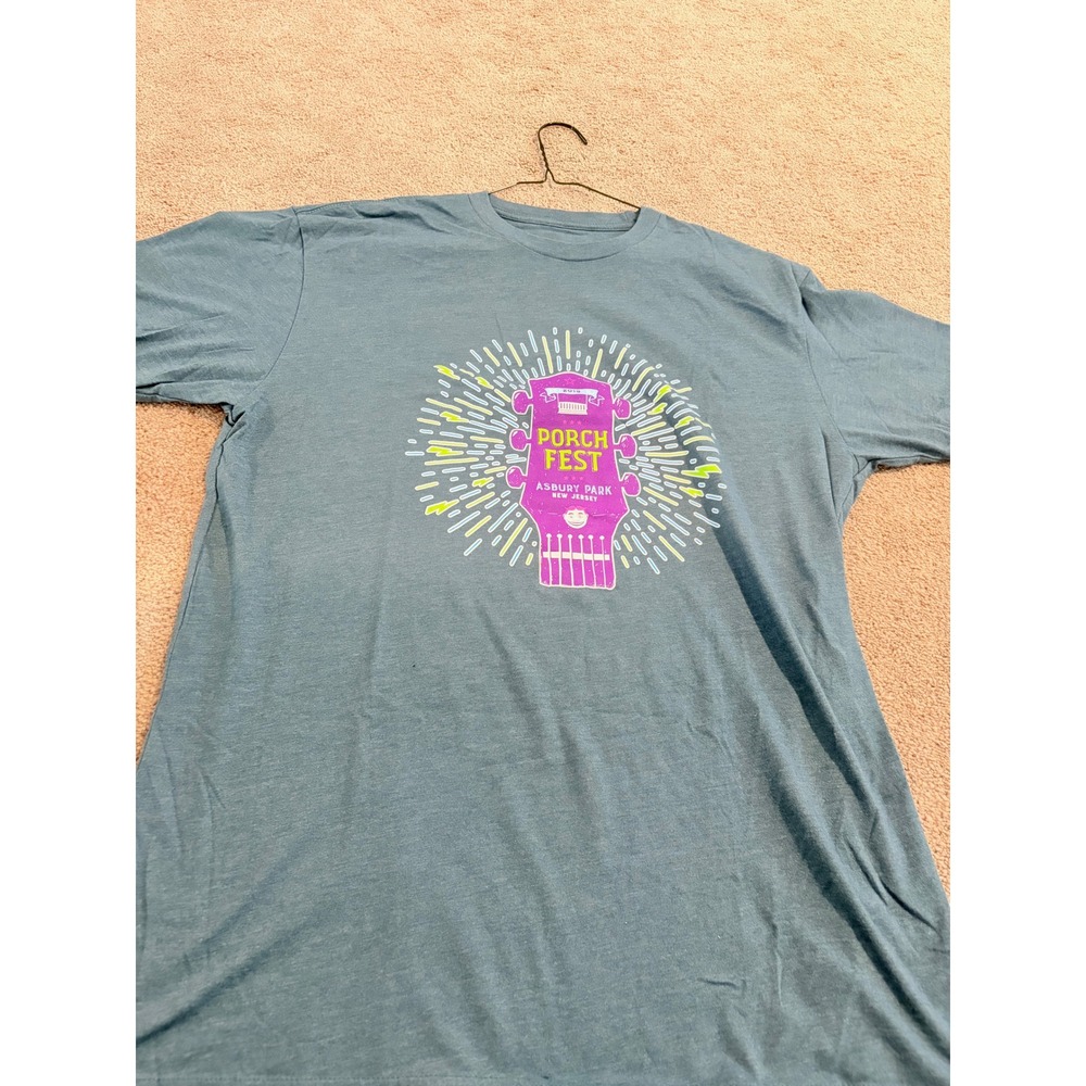 Asbury Park Porch Fest 2019 Graphic T-Shirt Mens Blue Music Festival Tee L